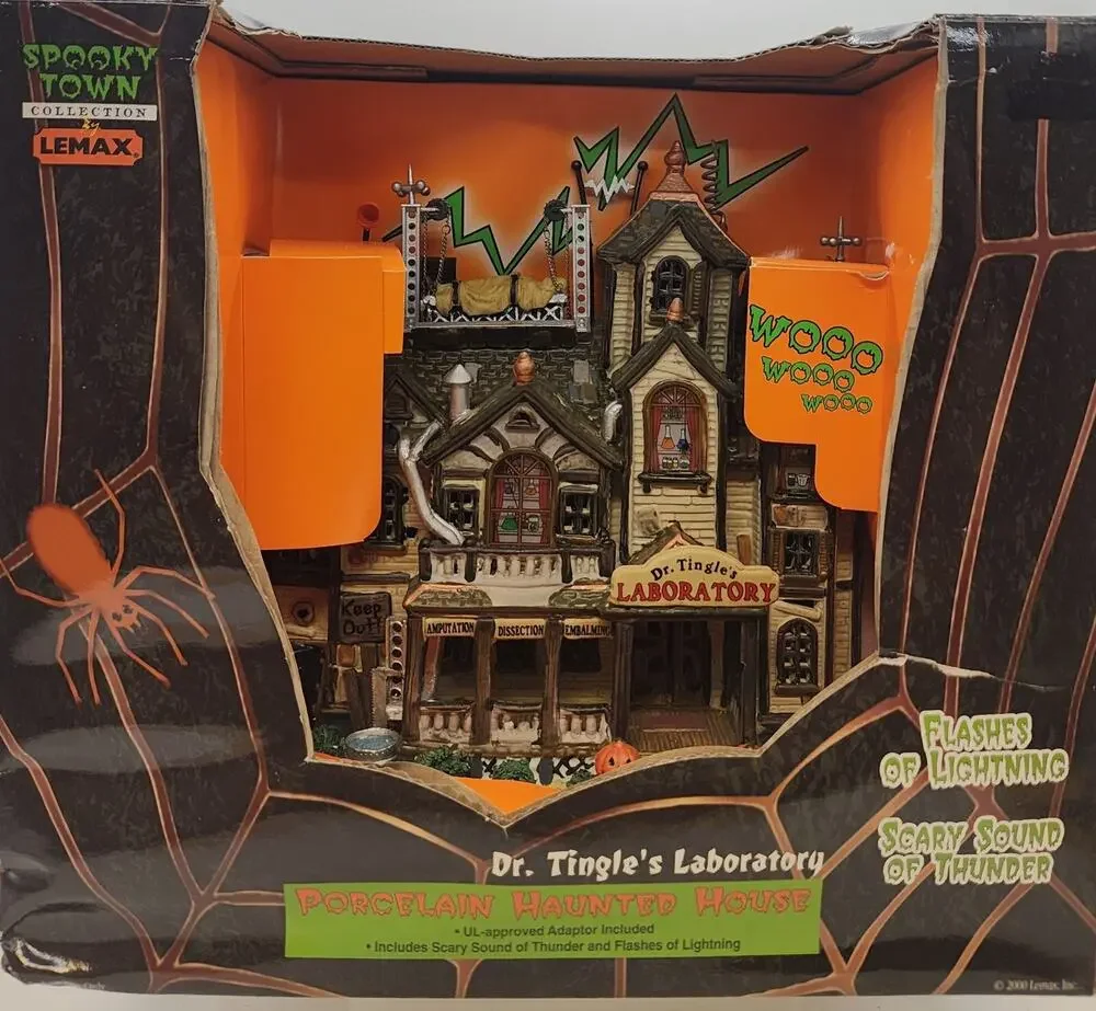 Lemax Spooky Town 2000 Dr. Tingle's Laboratory, 05487W, Halloween Village